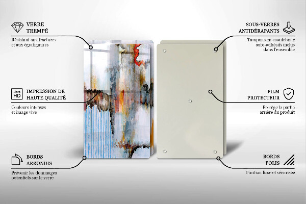 Skleněná krájecí deska Abstrakce barvy