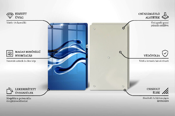 Skleněné krájecí prkénko Abstrakce tekutin