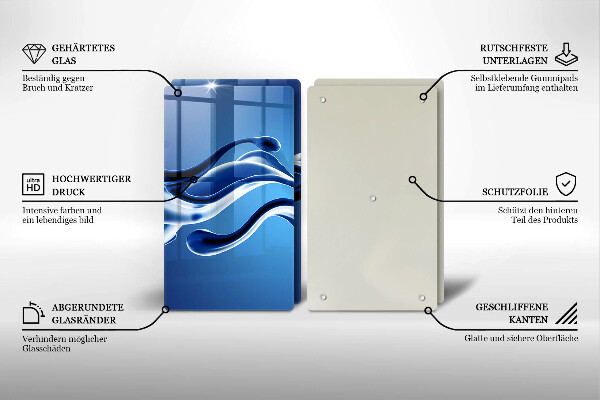 Skleněné krájecí prkénko Abstrakce tekutin