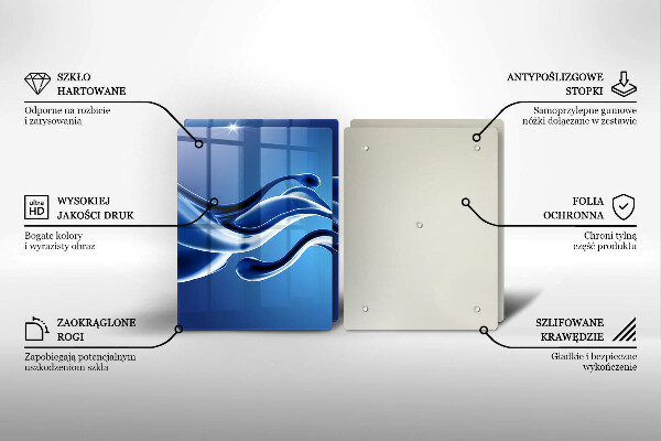 Skleněné krájecí prkénko Abstrakce tekutin