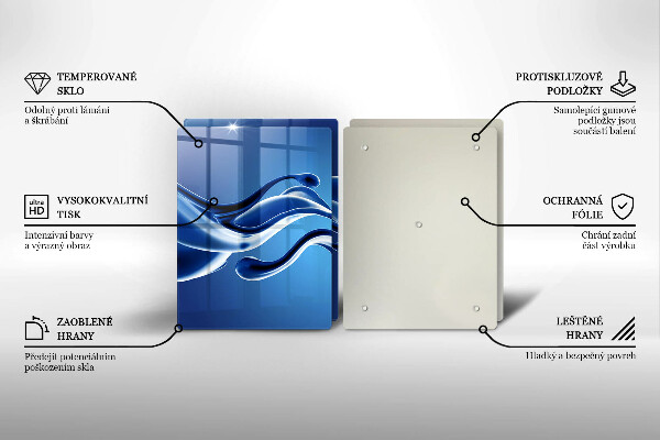 Skleněné krájecí prkénko Abstrakce tekutin