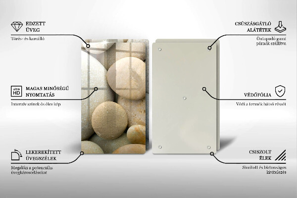 Skleněná krájecí deska Vzor oválných kamenů