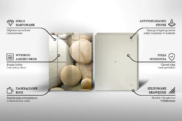 Skleněná krájecí deska Vzor oválných kamenů