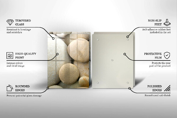 Skleněná krájecí deska Vzor oválných kamenů