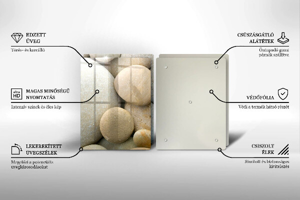 Skleněná krájecí deska Vzor oválných kamenů