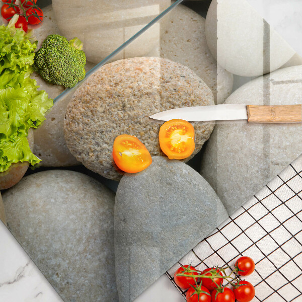 Skleněná krájecí deska Vzor oválných kamenů