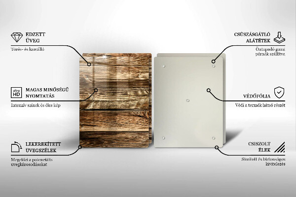 Skleněná krájecí deska Textura dřevěného prkna