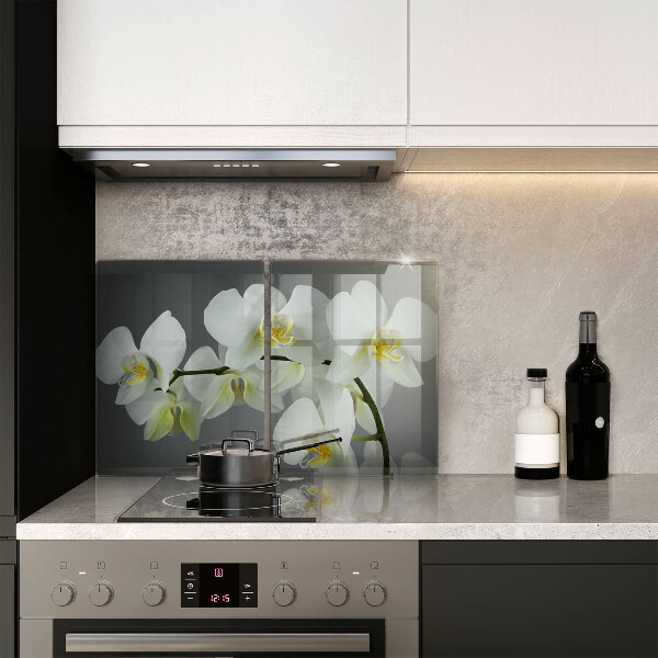 Skleněná krájecí deska Bílé květy orchidejí