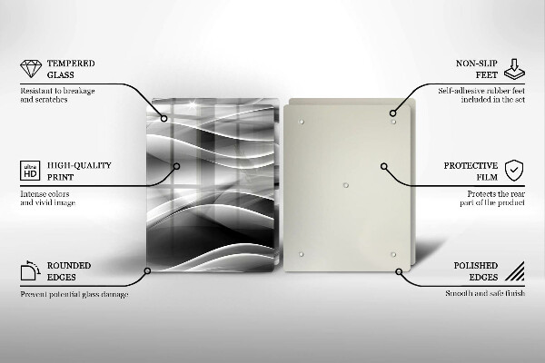 Skleněná krájecí deska Abstraktní linie kouře