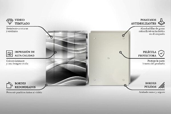 Skleněná krájecí deska Abstraktní linie kouře