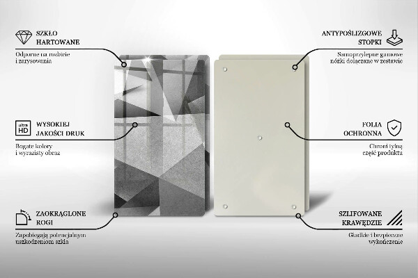 Skleněná krájecí deska Konkrétní ostrá abstrakce