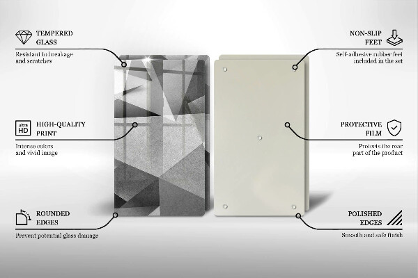 Skleněná krájecí deska Konkrétní ostrá abstrakce