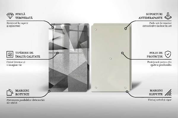 Skleněná krájecí deska Konkrétní ostrá abstrakce