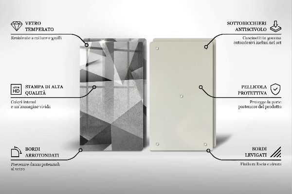 Skleněná krájecí deska Konkrétní ostrá abstrakce