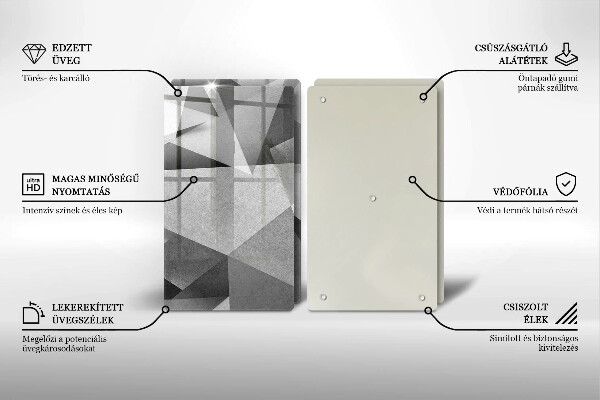 Skleněná krájecí deska Konkrétní ostrá abstrakce