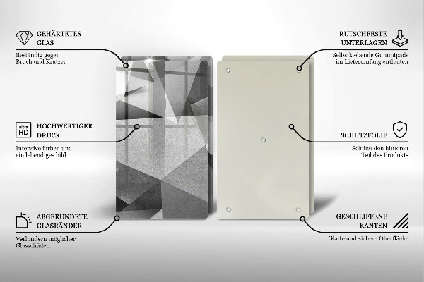 Skleněná krájecí deska Konkrétní ostrá abstrakce