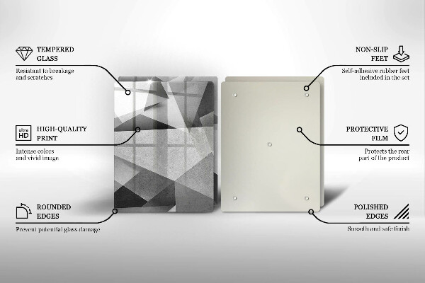 Skleněná krájecí deska Konkrétní ostrá abstrakce