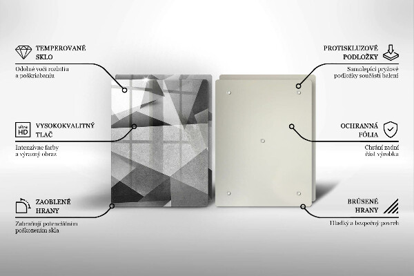Skleněná krájecí deska Konkrétní ostrá abstrakce