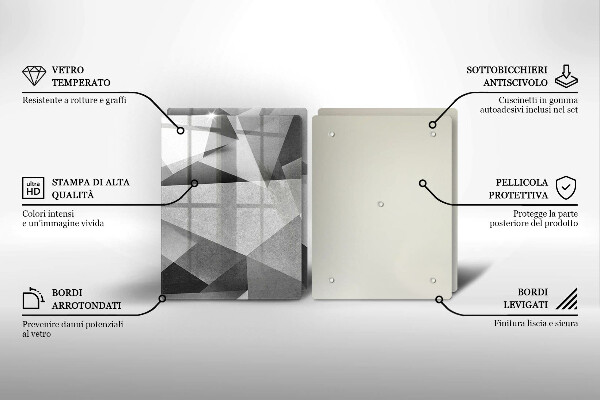Skleněná krájecí deska Konkrétní ostrá abstrakce