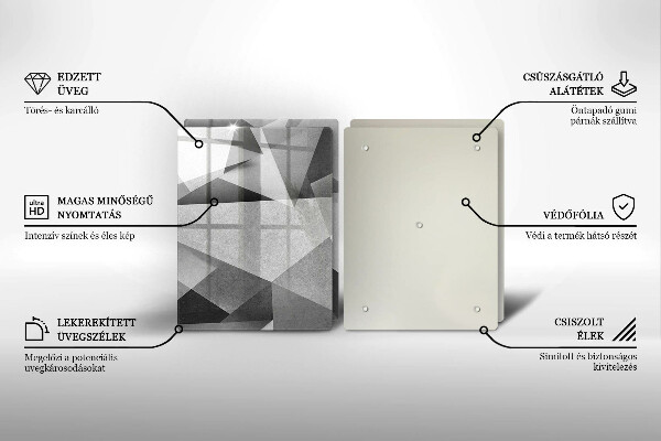 Skleněná krájecí deska Konkrétní ostrá abstrakce