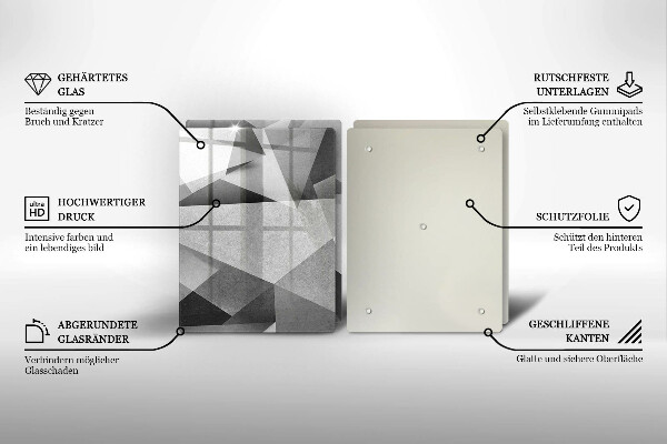 Skleněná krájecí deska Konkrétní ostrá abstrakce