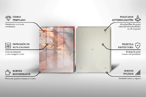 Skleněná krájecí deska Mramor se zlatem