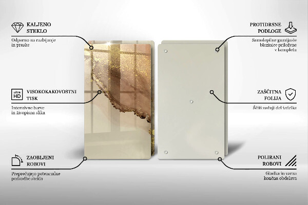 Skleněná krájecí deska Zlatá abstrakce