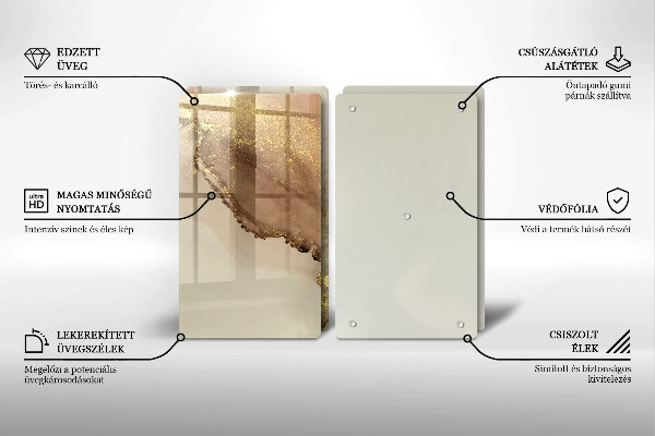 Skleněná krájecí deska Zlatá abstrakce