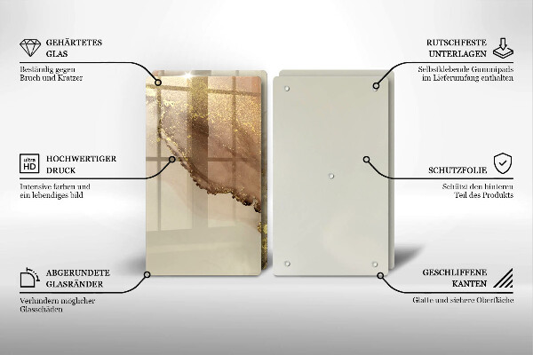 Skleněná krájecí deska Zlatá abstrakce