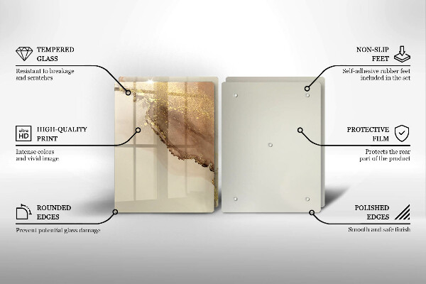 Skleněná krájecí deska Zlatá abstrakce