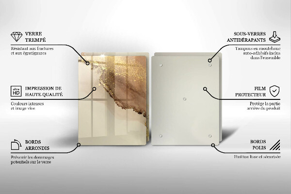 Skleněná krájecí deska Zlatá abstrakce