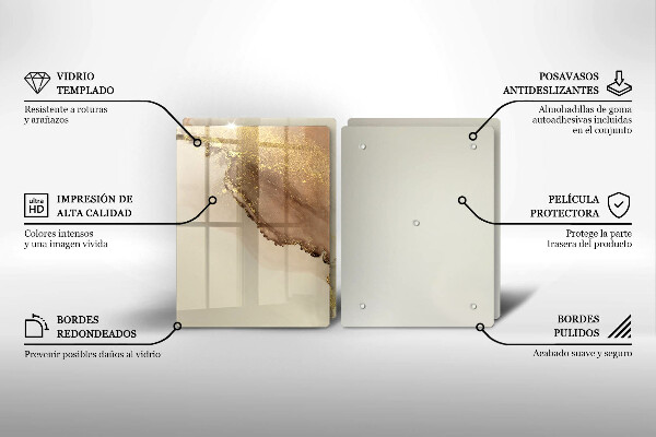 Skleněná krájecí deska Zlatá abstrakce