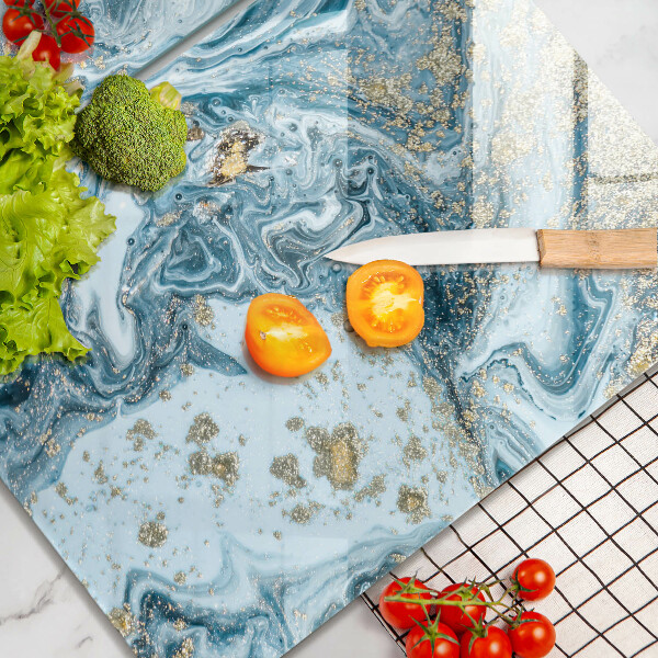 Skleněná krájecí deska Struktura se zlatem