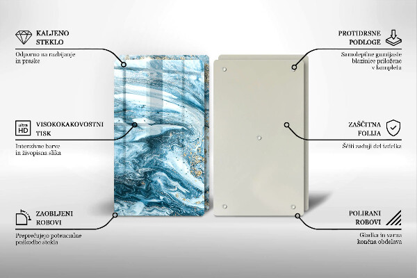 Skleněná krájecí deska Struktura se zlatem