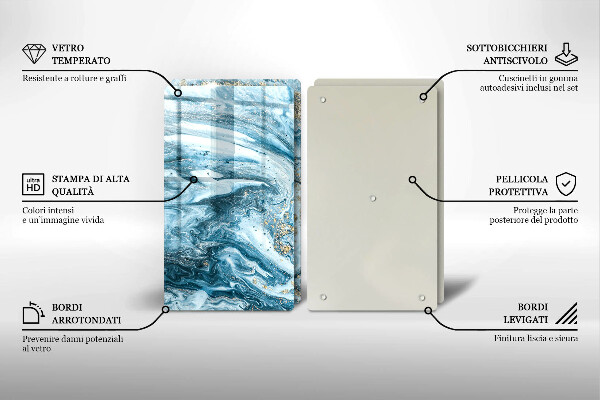 Skleněná krájecí deska Struktura se zlatem