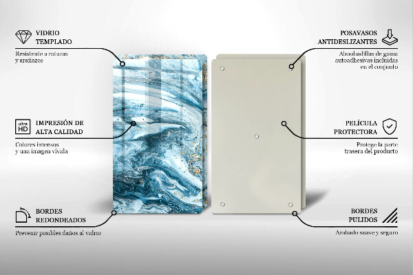 Skleněná krájecí deska Struktura se zlatem