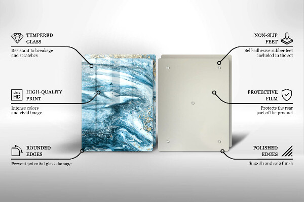 Skleněná krájecí deska Struktura se zlatem