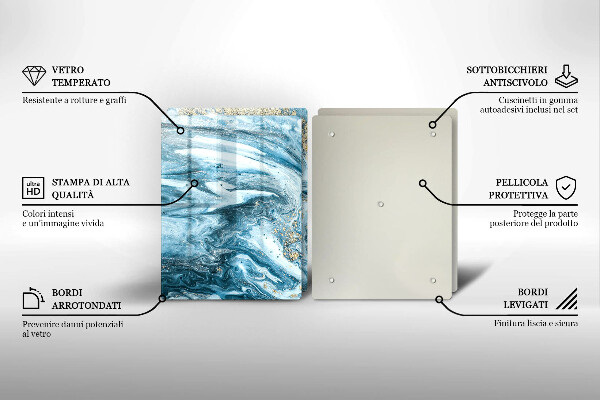 Skleněná krájecí deska Struktura se zlatem