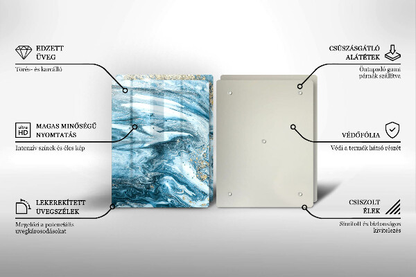 Skleněná krájecí deska Struktura se zlatem