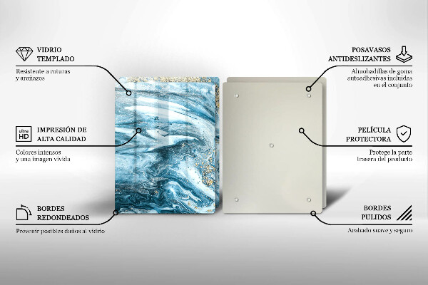 Skleněná krájecí deska Struktura se zlatem