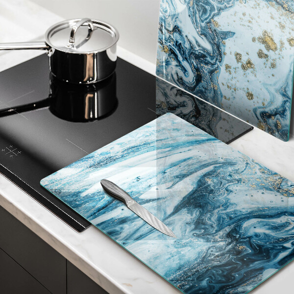 Skleněná krájecí deska Struktura se zlatem