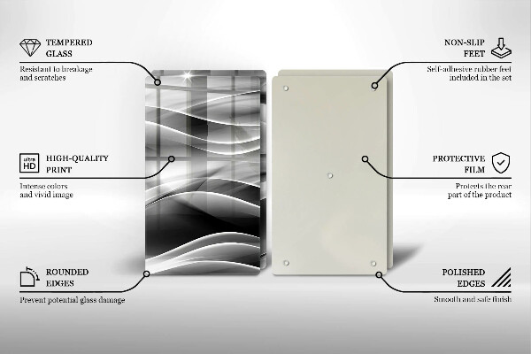 Skleněná krájecí deska Abstrakce jemné linie