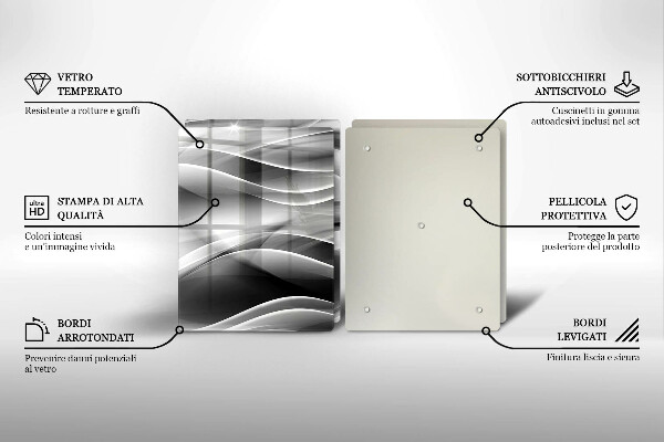 Skleněná krájecí deska Abstrakce jemné linie