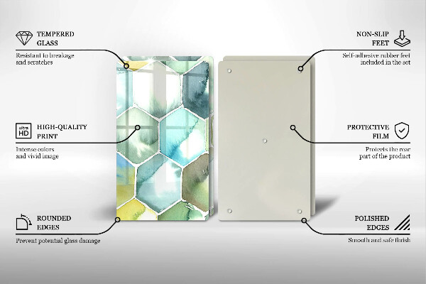 Skleněná krájecí deska Akvarel šestiúhelníky