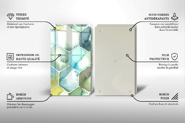 Skleněná krájecí deska Akvarel šestiúhelníky