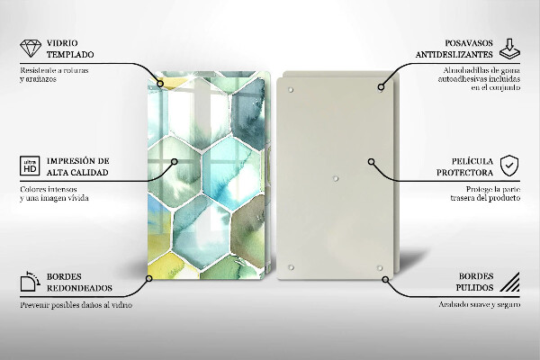 Skleněná krájecí deska Akvarel šestiúhelníky