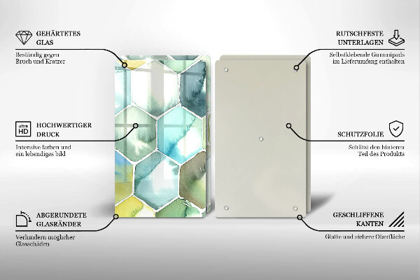 Skleněná krájecí deska Akvarel šestiúhelníky