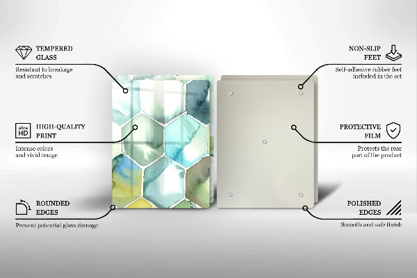 Skleněná krájecí deska Akvarel šestiúhelníky