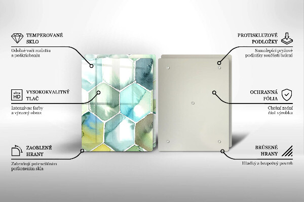 Skleněná krájecí deska Akvarel šestiúhelníky
