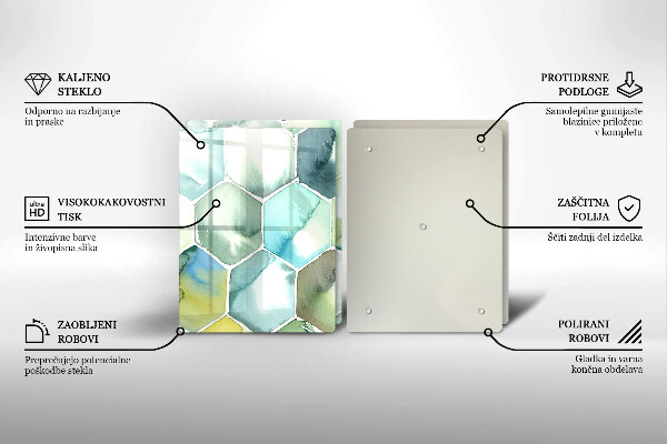 Skleněná krájecí deska Akvarel šestiúhelníky